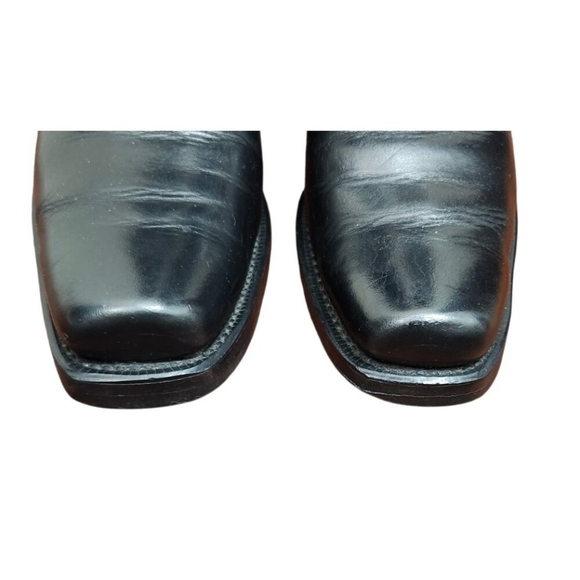 Texas USA Made Black Leather Western Harness Boots Eagle Detail Men’s 9 main image 13